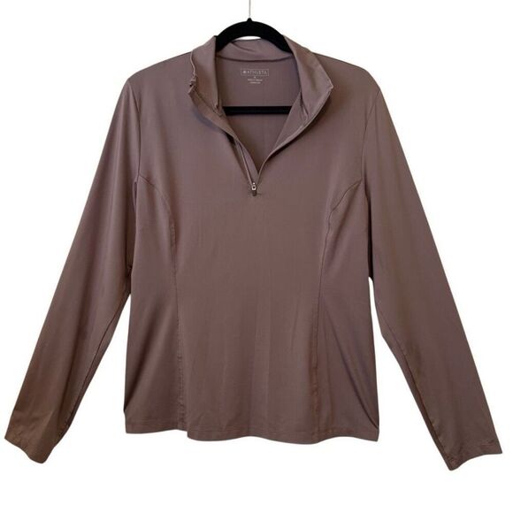 Athleta Mushroom Half Zip Long Sleeve Top Size XL Athletic, Gym, Hiking, Layers - Picture 2 of 13